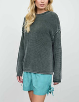 Blu Pepper Washed Raw Edge Sweater