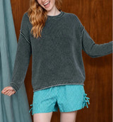 Blu Pepper Washed Raw Edge Sweater