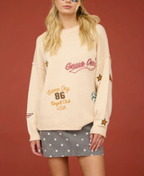 Blu Pepper Game Day Embroidered Crew Neck Sweater