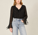 Aaron & Amber Polka Dot Ruffle Blouse