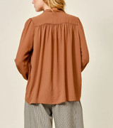 Aaron & Amber Ribbon Shirring Blouse