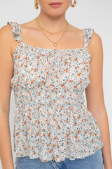 Smocked Waist Printed Tank