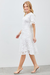 Round Neck Lace Overlay Dress