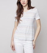 Charlie B Linen Striped Tshirt