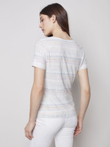 Charlie B Linen Striped Tshirt