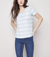 Charlie B Linen Striped Tshirt