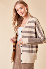 Oversized Stripe Cardigan