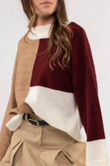 Mock Neck Colorblock Sweater