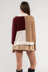 Mock Neck Colorblock Sweater