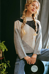 Diagonal Colorblock Sweater