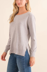 Plus Boat Neck Hi-Lo Sweater