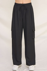 Smooth Twill Wide Leg Cargo