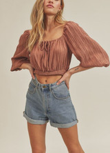 Pleated Crinkle Top