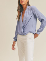 Surplice Satin Blouse