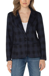 Liverpool Plaid Fitted Blazer