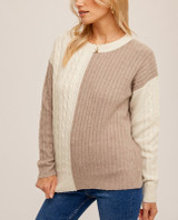 Color Block Rib & Cable Sweater