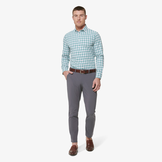 Mizzen and Main Medium Green Plaid Dress Shirt