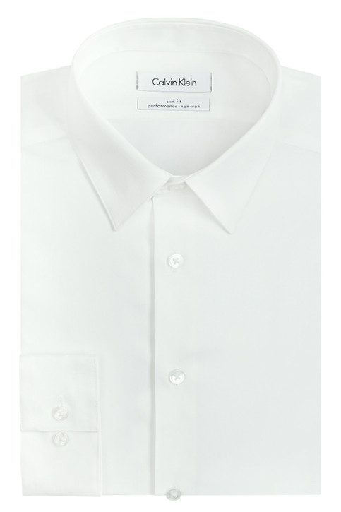 Calvin Klein Steel Slim Fit Non-Iron Dress Shirt - White