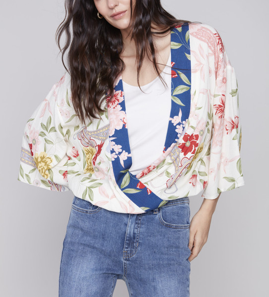 Charlie B Overlap Kimono Blouse