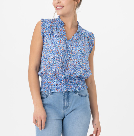 Renuar Sleeveless Floral Blouse