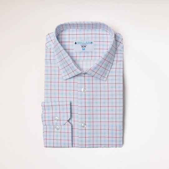 &Collar Range Windowpane Dress Shirt