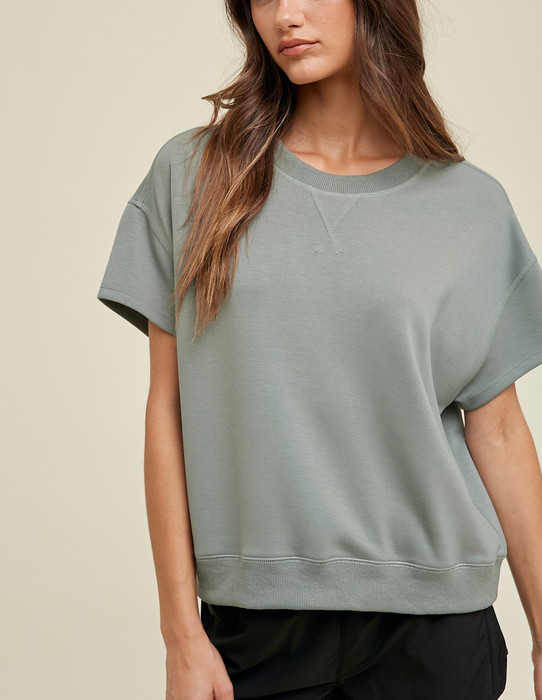 Wishlist Scuba Knit Drop Shoulder Top