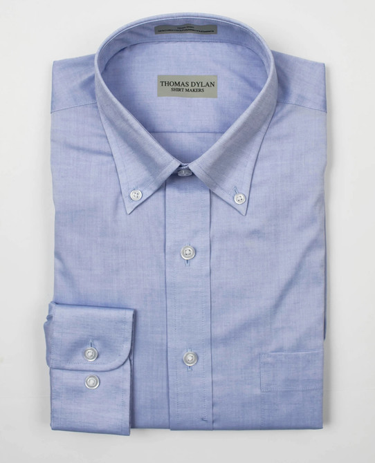 Thomas Dylan Tailored Fit Button Down Dress Shirt - Blue