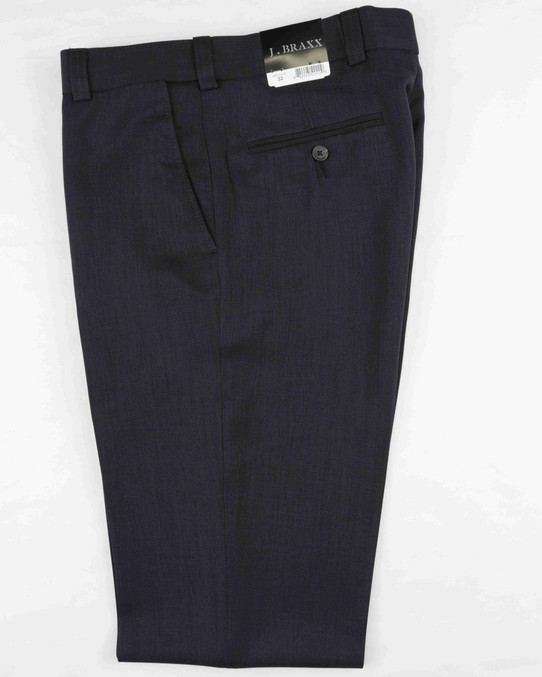 J. Braxx Bradford Flat Front Unhemmed Dress Pant