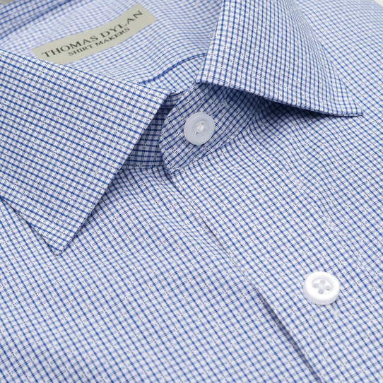 Thomas Dylan Blue Crossfire Dobby Check Dress Shirt Thomas Dylan Blue Crossfire Dobby Check Dress Shirt