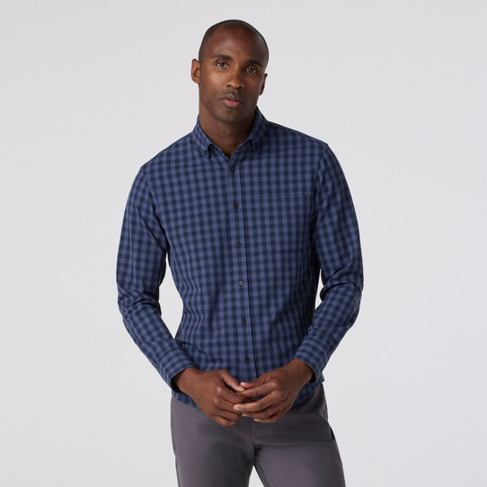 Mizzen+Main Navy Hayes Gingham City Flannel Shirt