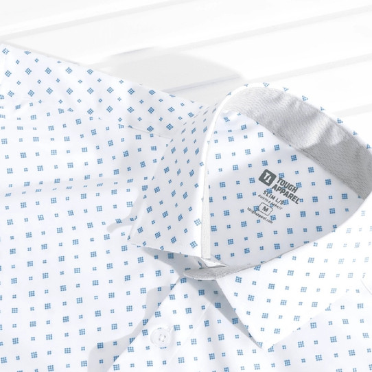 Hustle Sport Shirt - White Cobalt Diamond