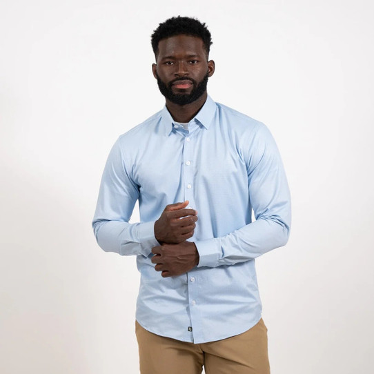 Hustle Dress Shirt - Blue Micro Houndstooth
