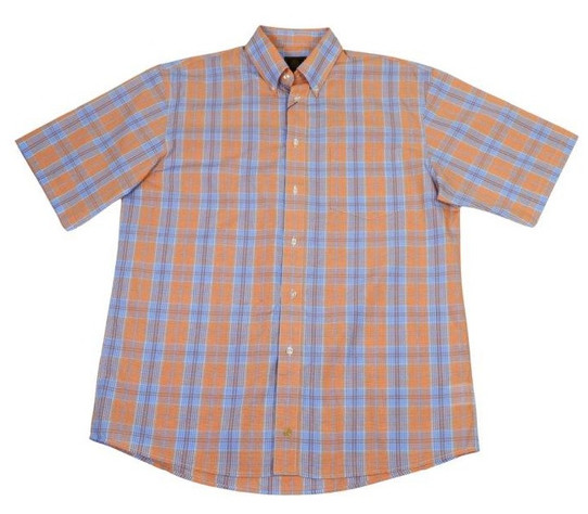 F/X Fusion Short Sleeve Plaid Shirt - Orange/Blue