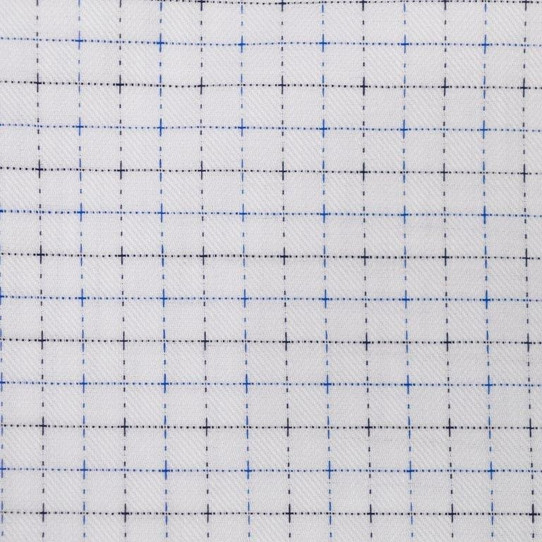 F/X Fusion B&T Long Sleeve Mini Check Shirt - White/Blue/Grey