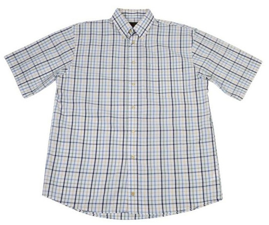 F/X Fusion Short Sleeve Oxford Check Shirt - White/Green/Navy