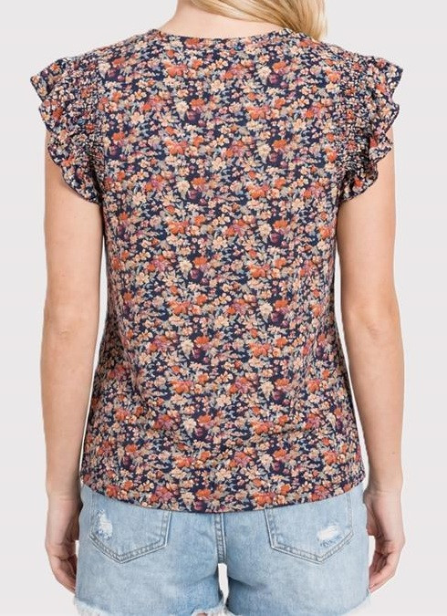 Staccato Smocked Ruffle Sleeve - Floral