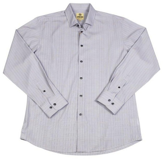 TREND by F/X Fusion B&T Long Sleeve Mini Check - Grey