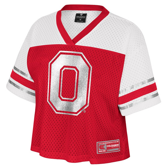 Colosseum Ohio State Buckeye Women's Bling Football Jersey