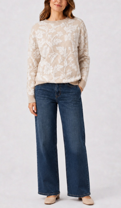 Keren Hart Leaf Print Pullover