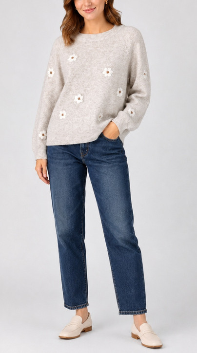 Keren Hart Sweater With Flowers