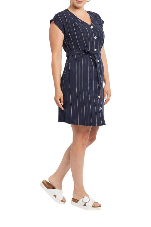 Tribal Button Front Nautical Dress