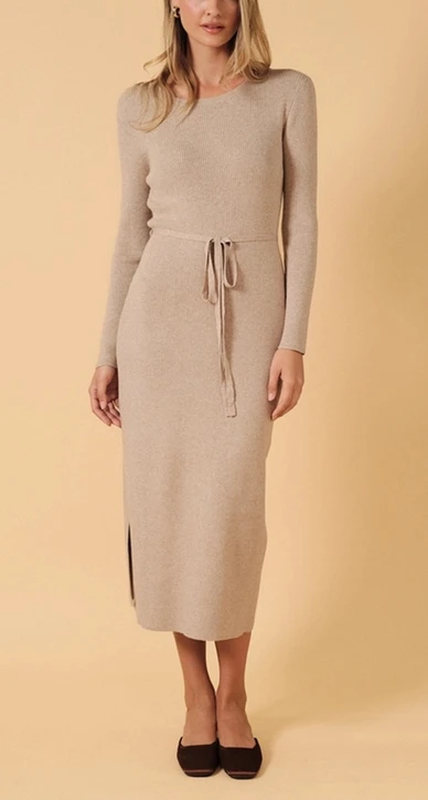 Sunday Edition Ribbed Midi Dress With Belt