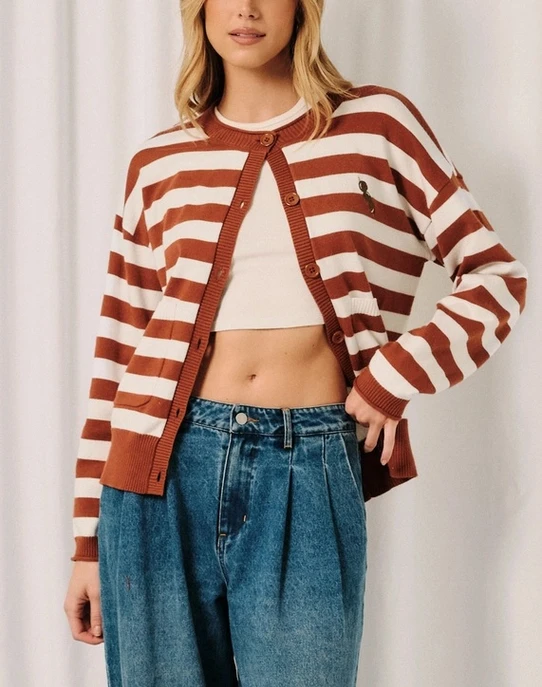 Sunday Edition "Olive" Stripe Cardigan