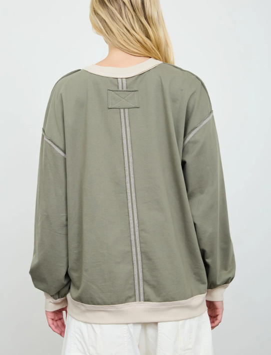 Blu Pepper Exposed Seam Knit top
