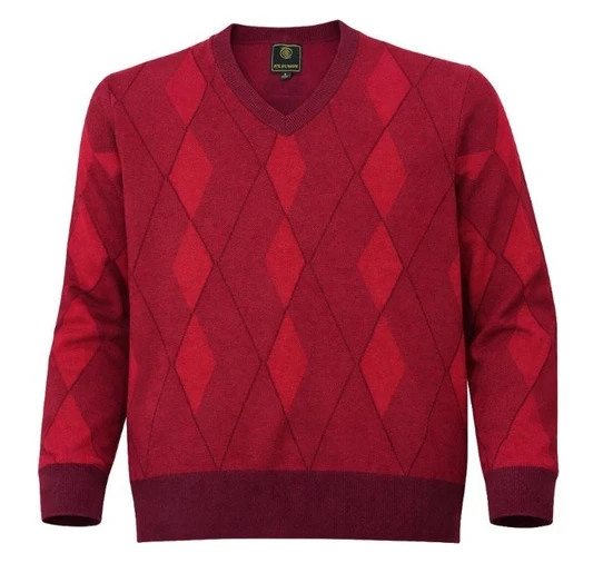 F/X Fusion V-Neck Plaited Diamond Sweater