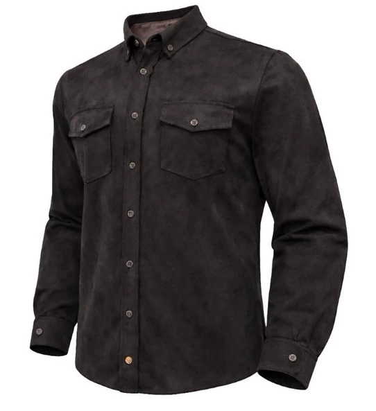 F/X Fusion Long Sleeve Solid Faux Suede Shirt