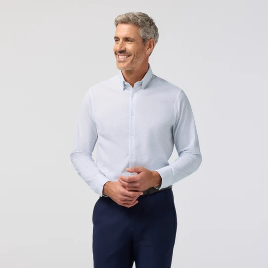 Mizzen+Main Leeward Dress Shirt - Navy Micro Dot