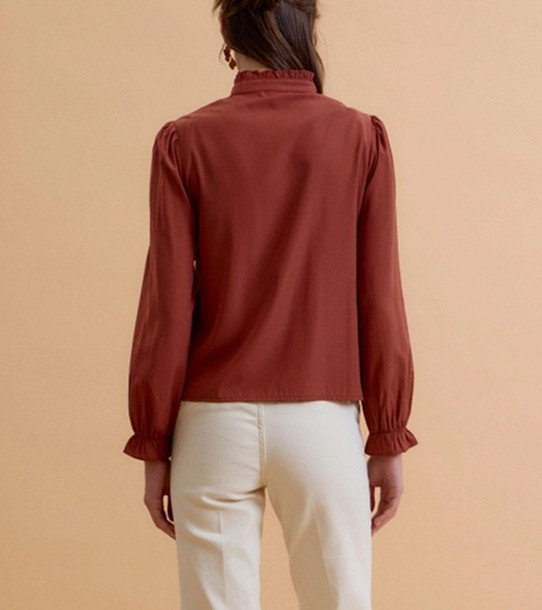 Be Cool Ruffle Mandarine Collar Blouse