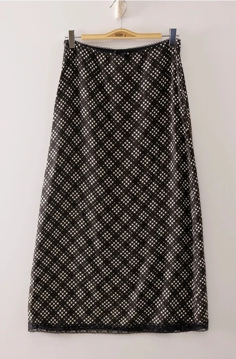 Very J Plaid Midi Skirt with Elastic Waistband