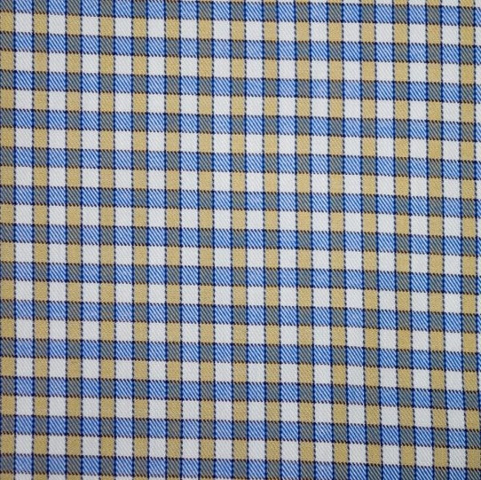 F/X Fusion B&T Long Sleeve Gingham Check Shirt - Blue/Taupe